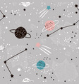seamless pattern with stars constellations vector image vector image