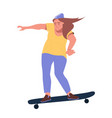 young girl skater vector image