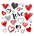 collection of grunge valentine hearts vector image