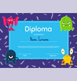 horizontal children diploma or certificate vector image