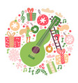round composition acoustic guitar vector image vector image