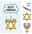hanukkah greeting carddoodle jewish holiday vector image