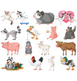 set of animal cartoon character vector image