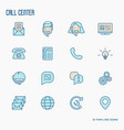 support service thin line icons set vector image