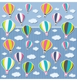 background with air balloons and clouds vector image vector image