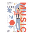 flat cartoon character music banner poster vector image