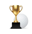 realistic 3d blank golden champion cup icon vector image