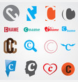 set of alphabet symbols of letter c vector image vector image