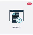 two color upload file icon from web hosting vector image