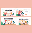festive easter table landing page template set vector image vector image