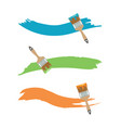 paint brush with color in flat style vector image