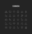 set flat line icons canada vector image vector image
