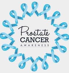 Blue prostate cancer awareness ribbon realistic Vector Image