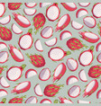seamless dragon fruit pattern repeated design vector image vector image