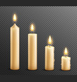 burning candles realistic transparent background vector image