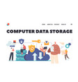 computer data storage landing page template cloud vector image vector image