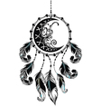 dream catcher with feathers vector image