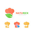 chef and leaf logo combination kitchen vector image