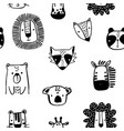 seamless childish pattern with cute ink drawn vector image