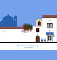 typical street in southern spain hotel and chairs vector image
