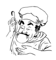chef tastes food line art vector image