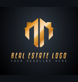 creative real estate logo design for brand vector image