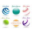 abstract 3d dot spheres logo set vector image vector image