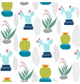 cactus plant decoration seamless pattern art vector image