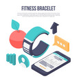 fitness bracelet concept banner isometric style vector image