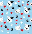 seamless pattern with cute cats and dogs lovely vector image