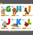 Educational cartoon alphabet letters for kids Vector Image