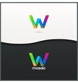 letter w logo alphabet mosaic icon set background vector image