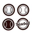 balls icons baseball over white background vector image
