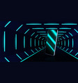 realistic smartphone on neon background vector image vector image