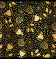 seamless pattern gold foil tulip flower vector image