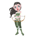 a cute cartoon archer girl vector image