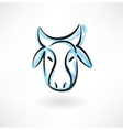 cows head grunge icon vector image