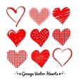 grunge valentine hearts vector image
