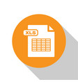 white xls file document download button icon vector image