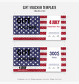 gift voucher american flag background vector image
