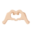 hands forming a heart cartoon icon vector image