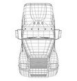 wire-frame big truck isolated on white vector image vector image