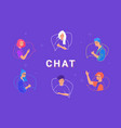 happy teenagers on speech bubbles vector image