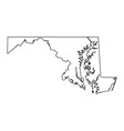 maryland md state border usa map outline vector image