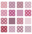 plaid patterns collection pink shades vector image