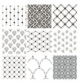 black decorative seamless patterns set vector image
