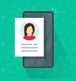 digital candidate personal contact information vector image vector image