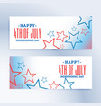 happy 4th of july independence day banners vector image vector image