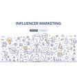 influencer marketing doodle concept vector image vector image
