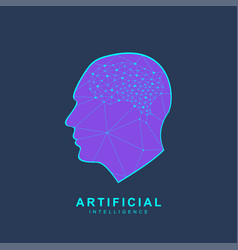 Artificial intelligence and machine learning logo Vector Image